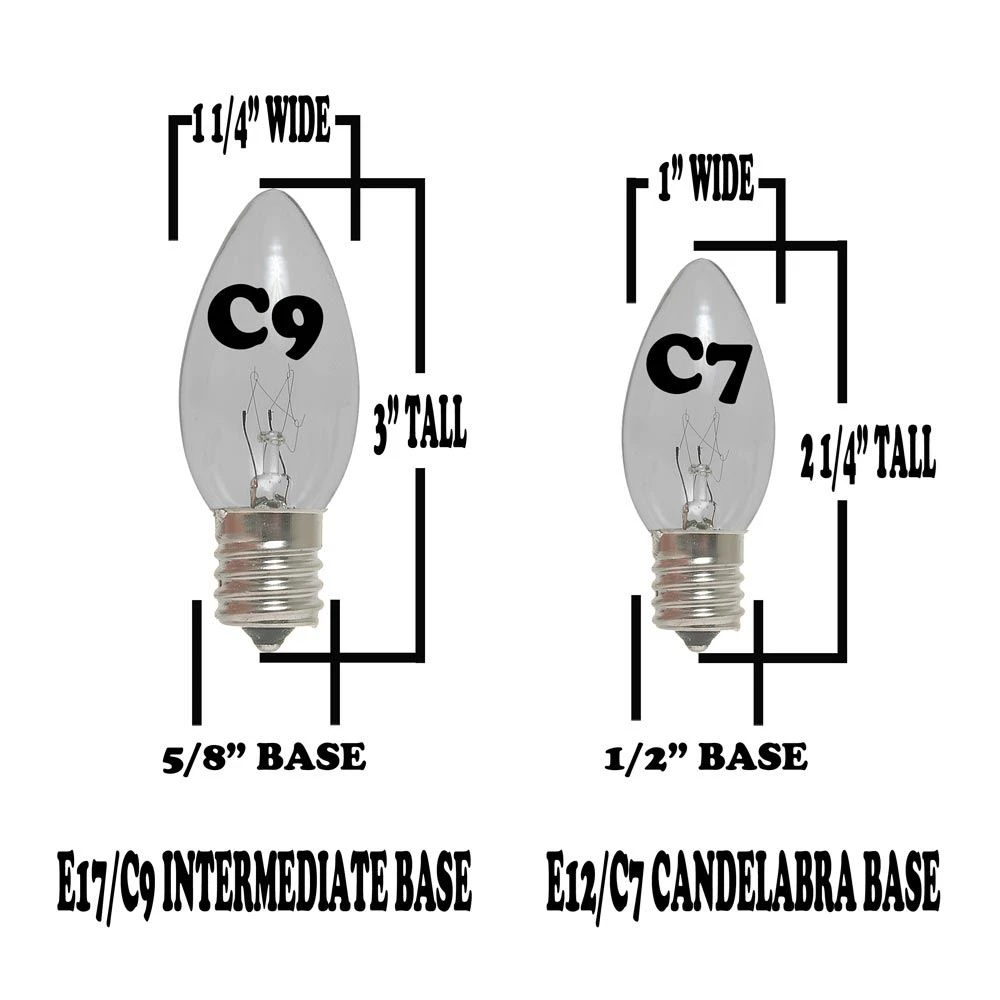 100 C9 Ceramic Christmas Light Set - Assorted - Green Wire 9 100 C9 Ceramic Christmas Light Set - Assorted - Green Wire - Image 7