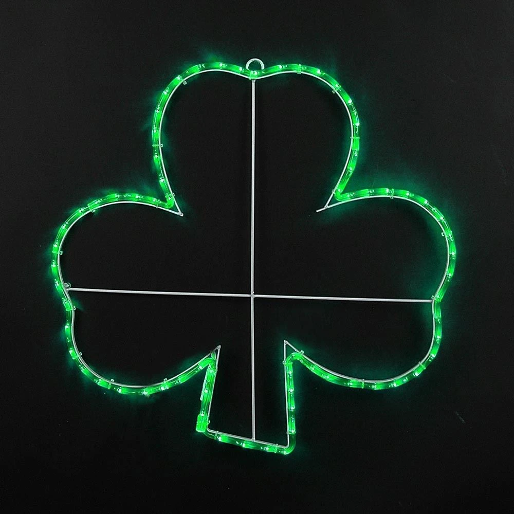 24" Shamrock LED St. Patrick's Day Motif 3 24" Shamrock LED St. Patrick's Day Motif - Image 2