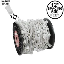 C9 Magnetic 500' Spool 12" Spacing White Wire