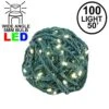 Commercial Grade Wide Angle 100 LED Warm White 50' Long On Green Wire