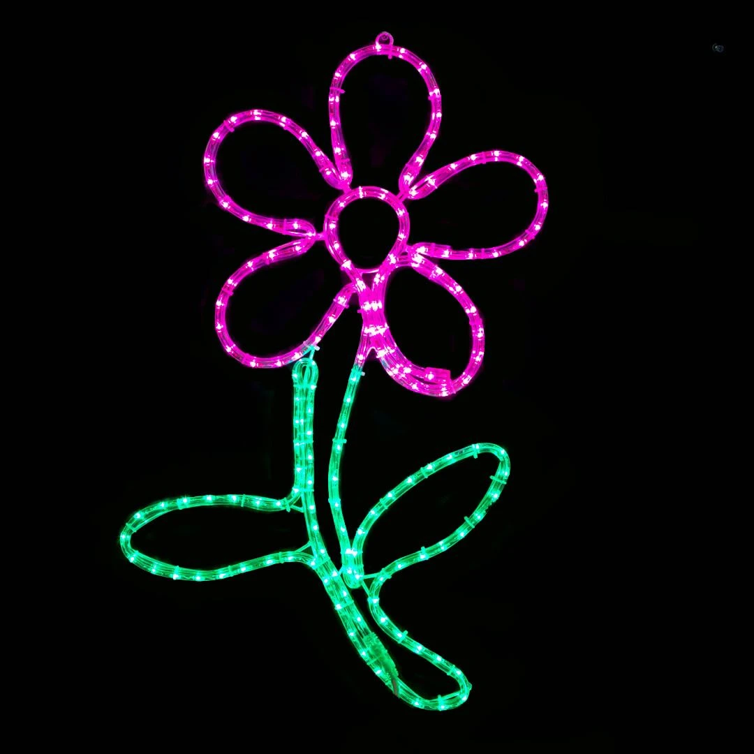 29" Pink Flower LED Rope Light Motif 3 29" Pink Flower LED Rope Light Motif - Image 2