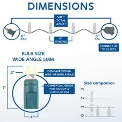 Commercial Grade Wide Angle 100 LED Warm White 50' Long On Green Wire 17 Commercial Grade Wide Angle 100 LED Warm White 50' Long On Green Wire -Hallmark Sales Store 0032424 commercial grade wide angle 100 led warm white 50 long on green wire
