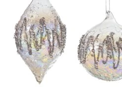 3" Iridescent Glass With Silver Glitter Assorted Set Of 12 -Hallmark Sales Store 0671406850bb