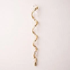 Front Page 16 11" Clear & Gold Sprial Icicle Ornament Set Of 12