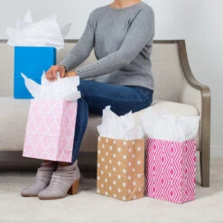 Hallmark 10.7" 12-Pack Assorted Kraft Paper Gift Bags -Hallmark Sales Store 10.7 Prints and Solids 12Pack Assorted Gift Bags 5EGB6051 02