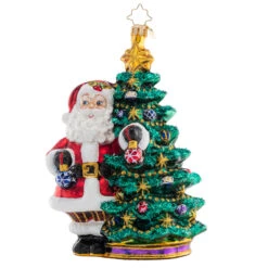 Christopher Radko Deck The Halls Santa Glass Christmas Ornament 1021360