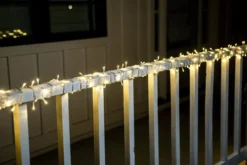 150 LED Warm White Clear Wire String Lights 59.38ft -Hallmark Sales Store 150 Warm White LED Clear Wire String Lights 5 result 600x401 1