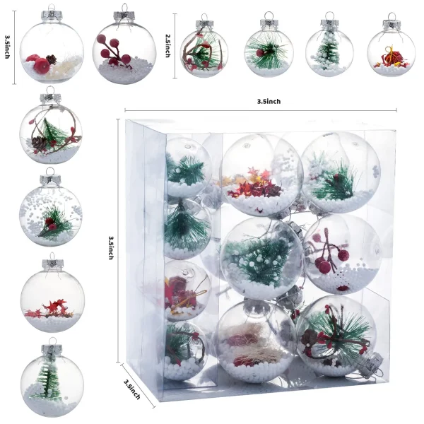 20pcs Clear Christmas Bulb Ornaments 4 20pcs Clear Christmas Bulb Ornaments - Image 2