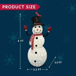 6ft 240 LED Warm White Collapsible Snowman -Hallmark Sales Store 240 Count LED Warm White Collapsible Snowman 6ft 2 600x600 1