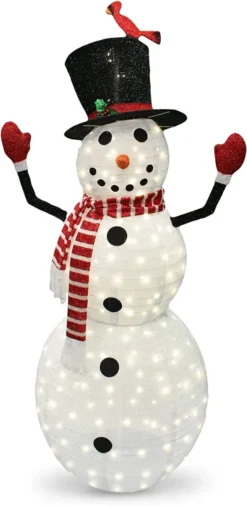 6ft 240 LED Warm White Collapsible Snowman -Hallmark Sales Store 240 Count LED Warm White Collapsible Snowman 6ft 6 600x1230 1