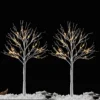 2x 4ft White Birch Tree With 64 LED Lights