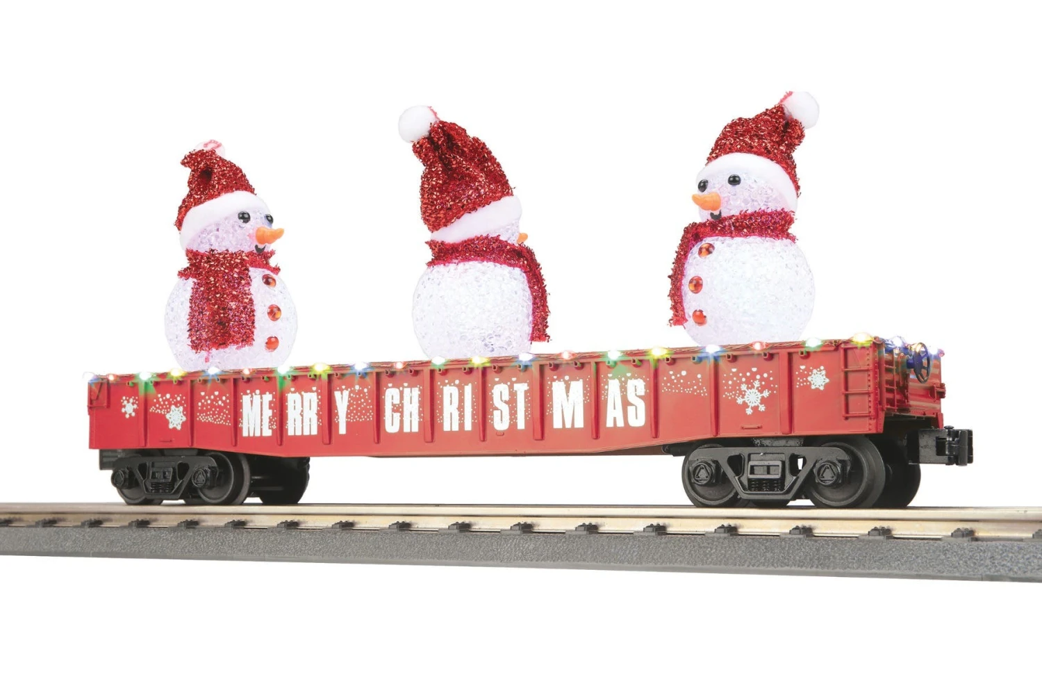 MTH 30-72228 O Gondola Car W/LED Christmas Lights & Lighted Snowmen - Christmas (Red) No. 1225 3 MTH 30-72228 O Gondola Car W/LED Christmas Lights & Lighted Snowmen - Christmas (Red) No. 1225