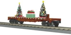 MTH 30-76869 O Flat Car W/Lighted Christmas Trees - Strasburg (Trainworld) Car No. 89