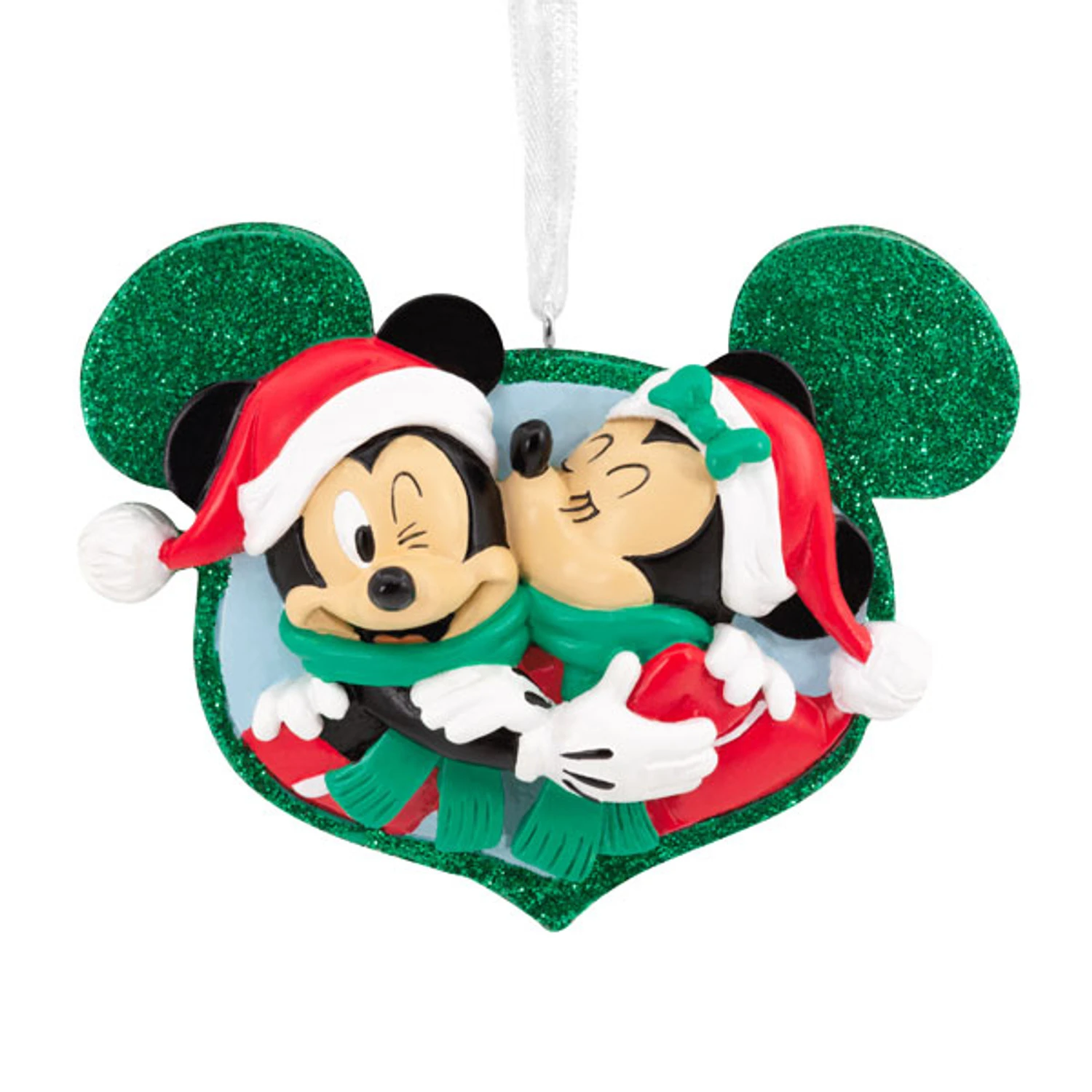 Hallmark 2.75" Minnie Mouse Kissing Mickey Mouse Christmas Ornament 3HCM1249 3 Hallmark 2.75" Minnie Mouse Kissing Mickey Mouse Christmas Ornament 3HCM1249
