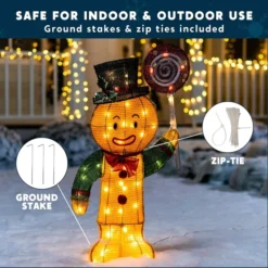 50-Count LED Warm White Tinsel Christmas Gingerbread Man -Hallmark Sales Store 3ft LED Yard Light Tinsel Gingerbread Man 2 result 600x600 1
