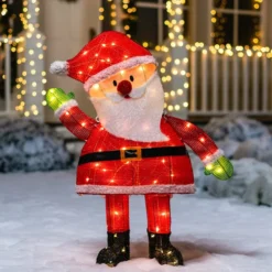 3ft 70 LED Tinsel Santa Yard Decoration Lighted -Hallmark Sales Store 3ft LED Yard Light Tinsel Santa 4 result 600x600 1