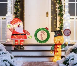 3ft 70 LED Tinsel Santa Yard Decoration Lighted -Hallmark Sales Store 3ft LED Yard Light Tinsel Santa 7 result 600x514 1
