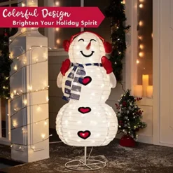 3ft LED Yard Lights - Collapsible Snowman With Earmuffs -Hallmark Sales Store 3ft LED Yard Lights Collapsible Snowman with Earmuffs 1