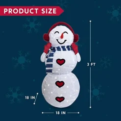 3ft LED Yard Lights - Collapsible Snowman With Earmuffs -Hallmark Sales Store 3ft LED Yard Lights Collapsible Snowman with Earmuffs 5