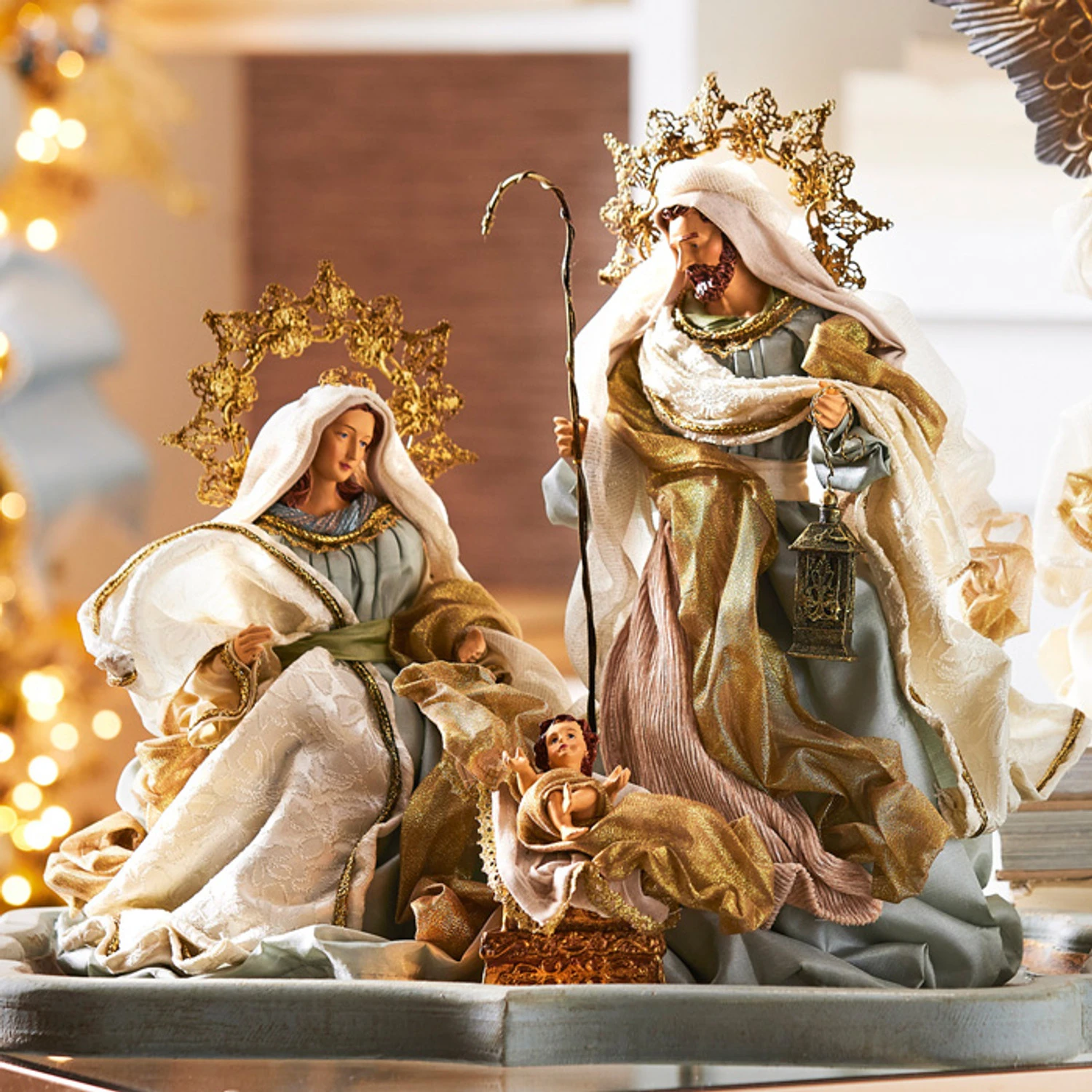 Raz 16.5" Blue Holy Family Nativity Christmas Decoration 4310660 3 Raz 16.5" Blue Holy Family Nativity Christmas Decoration 4310660