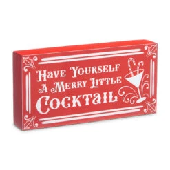 Raz Red High Shine Block Christmas Cocktail Sign 7 Raz Red High Shine Block Christmas Cocktail Sign -Hallmark Sales Store 4359005 97500.1685648389