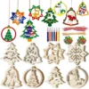48Pcs Christmas Wooden Hanging Ornaments Craft Kit