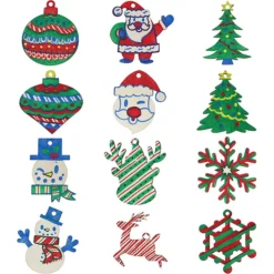 48pcs Wooden Christmas Ornaments Craft Kit 9 48pcs Wooden Christmas Ornaments Craft Kit -Hallmark Sales Store 48Pcs Wooden Christmas Ornaments DIY Craft Kit 1