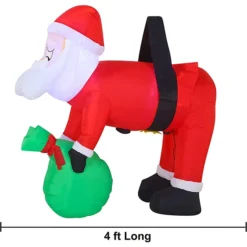 4ft Long LED Inflatable Santa Hung On A Tree 10 4ft Long LED Inflatable Santa Hung On A Tree -Hallmark Sales Store 4ft Long LED Inflatable Santa Hung on a Tree 2 1