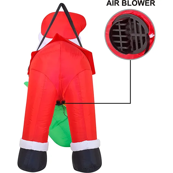 4ft Long LED Inflatable Santa Hung On A Tree 6 4ft Long LED Inflatable Santa Hung On A Tree - Image 4