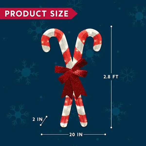 2.8ft Tinsel Candy Canes Christmas LED Yard Light 5 2.8ft Tinsel Candy Canes Christmas LED Yard Light - Image 3