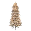 Puleo International 9' Pre-Lit Slim Flocked Fraser Fir Artificial Christmas Tree With 800 UL-Listed Clear Incandescent Lights
