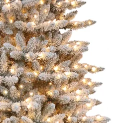 Puleo International 9' Pre-Lit Slim Flocked Fraser Fir Artificial Christmas Tree With 800 UL-Listed Clear Incandescent Lights 7 Puleo International 9' Pre-Lit Slim Flocked Fraser Fir Artificial Christmas Tree With 800 UL-Listed Clear Incandescent Lights -Hallmark Sales Store 5181938 ALT2
