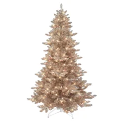 Puleo International 6.5-ft. Pre-Lit Royal Majestic Spruce Rose Gold Artificial Christmas Tree