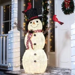 Christmas Cotton Snowman LED Yard Light 5ft -Hallmark Sales Store 5ft Cotton Snowman LED Yard Light 3 1 600x600 1