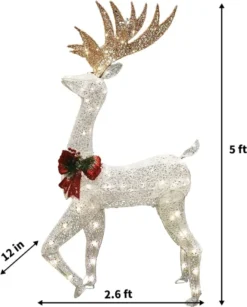 Christmas Tinsel Reindeer Buck LED Yard Light 5ft -Hallmark Sales Store 5ft Tinsel Reindeer Buck LED Yard Lights 5 600x745 1