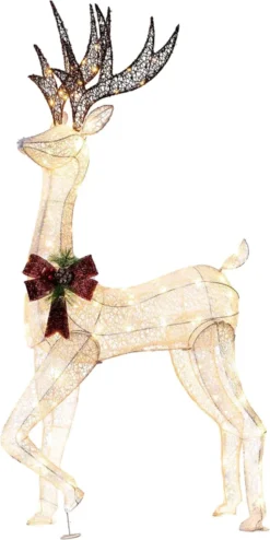 Christmas Tinsel Reindeer Buck LED Yard Light 5ft -Hallmark Sales Store 5ft Tinsel Reindeer Buck LED Yard Lights 7 600x1199 1