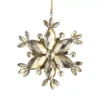 6" Gold And Silver Vintage Rustic Faceted Jewel Snowflake Christmas Ornament