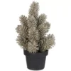 Christmas Central 8.5 Potted Champagne Metallic Glitter Artificial Pine Christmas Tree - Unlit