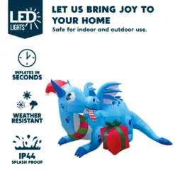 6ft LED Blue Christmas Inflatable Dragon Guarding Gift 10 6ft LED Blue Christmas Inflatable Dragon Guarding Gift -Hallmark Sales Store 6ft Inflatable LED Christmas Dragon Guarding Gift 1 600x600 1