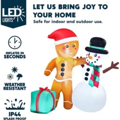 6ft Inflatable LED Gingerbread Man With Snowman -Hallmark Sales Store 6ft Inflatable LED Gingerbread Man with Snowman 4 结果 600x600 1