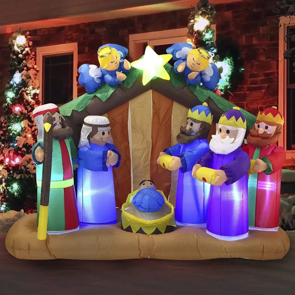 6ft Inflatable LED Nativity Scene With Angels 3 6ft Inflatable LED Nativity Scene With Angels