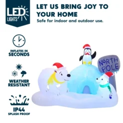 6ft Inflatable LED North Pole With Polar Bears -Hallmark Sales Store 6ft Inflatable LED North Pole with Polar Bears 3 600x600 1