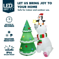 6ft Inflatable LED Polar Bear Christmas Tree With Penguin 10 6ft Inflatable LED Polar Bear Christmas Tree With Penguin -Hallmark Sales Store 6ft Inflatable LED Polar Bear Christmas Tree with Penguin 3 600x600 1