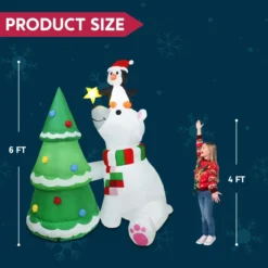 6ft Inflatable LED Polar Bear Christmas Tree With Penguin 12 6ft Inflatable LED Polar Bear Christmas Tree With Penguin -Hallmark Sales Store 6ft Inflatable LED Polar Bear Christmas Tree with Penguin 5 600x600 1