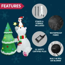 6ft Inflatable LED Polar Bear Christmas Tree With Penguin 13 6ft Inflatable LED Polar Bear Christmas Tree With Penguin -Hallmark Sales Store 6ft Inflatable LED Polar Bear Christmas Tree with Penguin 6 600x600 1
