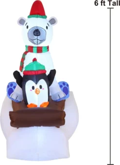 6ft Inflatable LED Polar Bear Sledding With A Penguin 10 6ft Inflatable LED Polar Bear Sledding With A Penguin -Hallmark Sales Store 6ft Inflatable LED Polar Bear Sledding with a Penguin 3 result 600x822 1