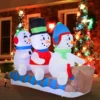 6ft Inflatable LED Snowmen On A Sleigh Ride