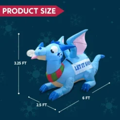 6ft Long LED Blue Dragon With Snowflake Decoration -Hallmark Sales Store 6ft Long LED Blue Dragon with Snowflake Decoration 3 600x600 1