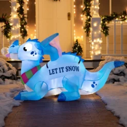 6ft Long LED Blue Dragon With Snowflake Decoration -Hallmark Sales Store 6ft Long LED Blue Dragon with Snowflake Decoration 600x600 1