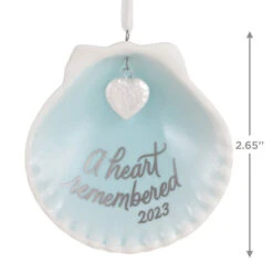 Hallmark A Heart Remembered 2023 Porcelain Ornament -Hallmark Sales Store A Heart Remembered Seashell Keepsake Ornament 1799QHX3037 03